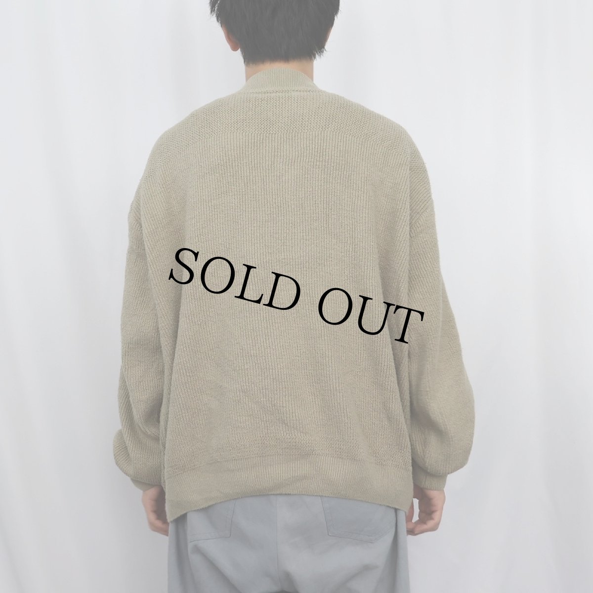 画像3: 80〜90's L.L.Bean USA製 ヘンリーネック コットンニットセーター L (3)