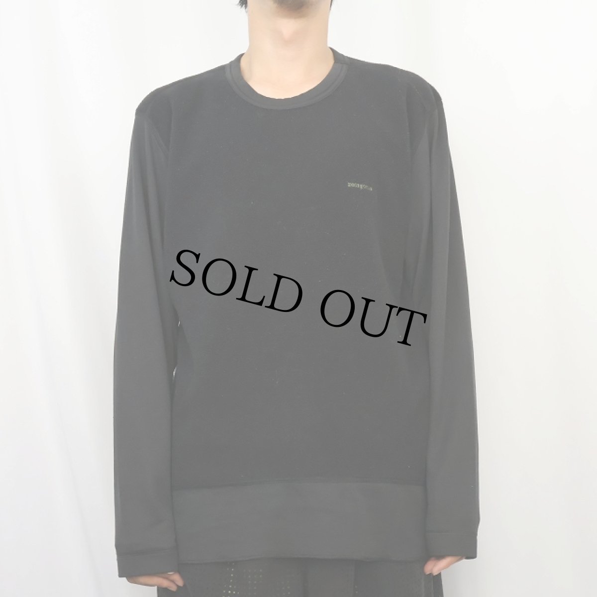 画像2: 2000's Patagonia USA製 "CAPILENE" 切り替えデザイン フリースロンT BLACK L (2)
