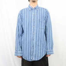 画像2: 80〜90's L.L.Bean USA製 ストライプ柄 コットンボタンダウンシャツ M (2)