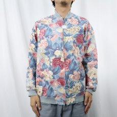 画像2: 70's〜 USA製 花柄 コットンジップジャケット M (2)