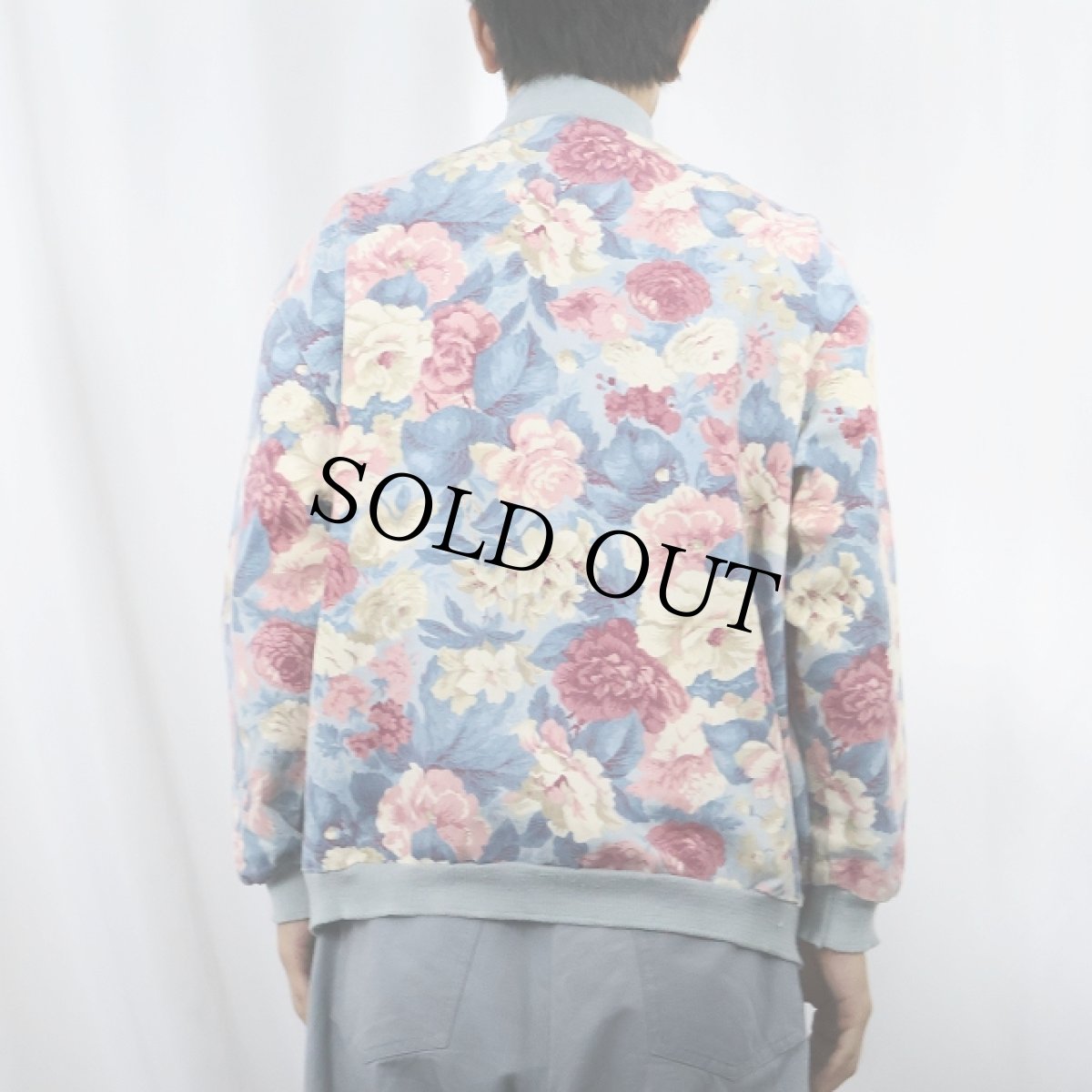 画像3: 70's〜 USA製 花柄 コットンジップジャケット M (3)