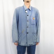 画像2: 60's〜 EURO コットンツイル ワークカバーオール (2)