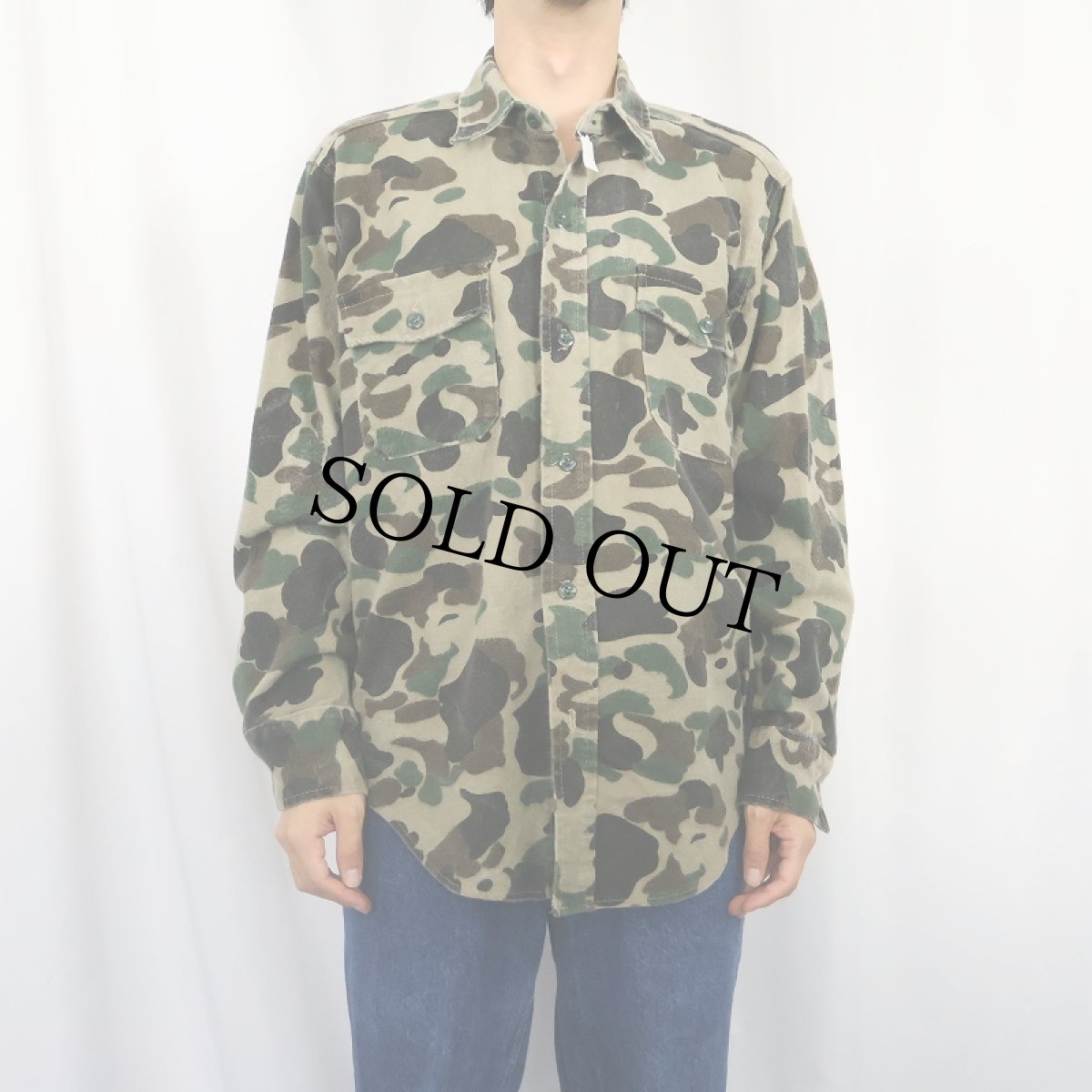 画像2: 90's Gander Mountain USA製 ダックハンターカモ柄 シャモアクロスシャツ L (2)