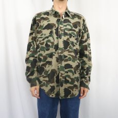 画像2: 90's Gander Mountain USA製 ダックハンターカモ柄 シャモアクロスシャツ L (2)