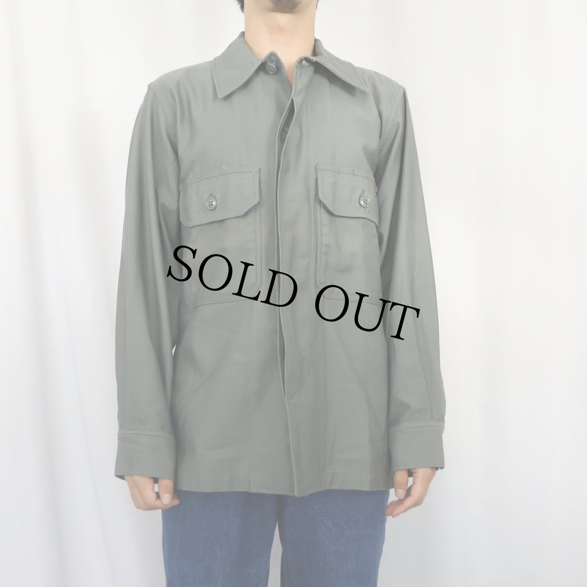 画像2: 50's U.S.AIR FORCE ユーティリティシャツ SIZE15×32 (2)