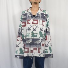 画像2: 90's MICHIGAN RAG CO. USA製 総柄 コットンパーカー XL (2)