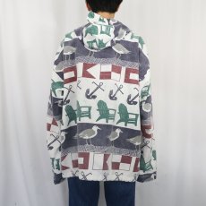 画像3: 90's MICHIGAN RAG CO. USA製 総柄 コットンパーカー XL (3)