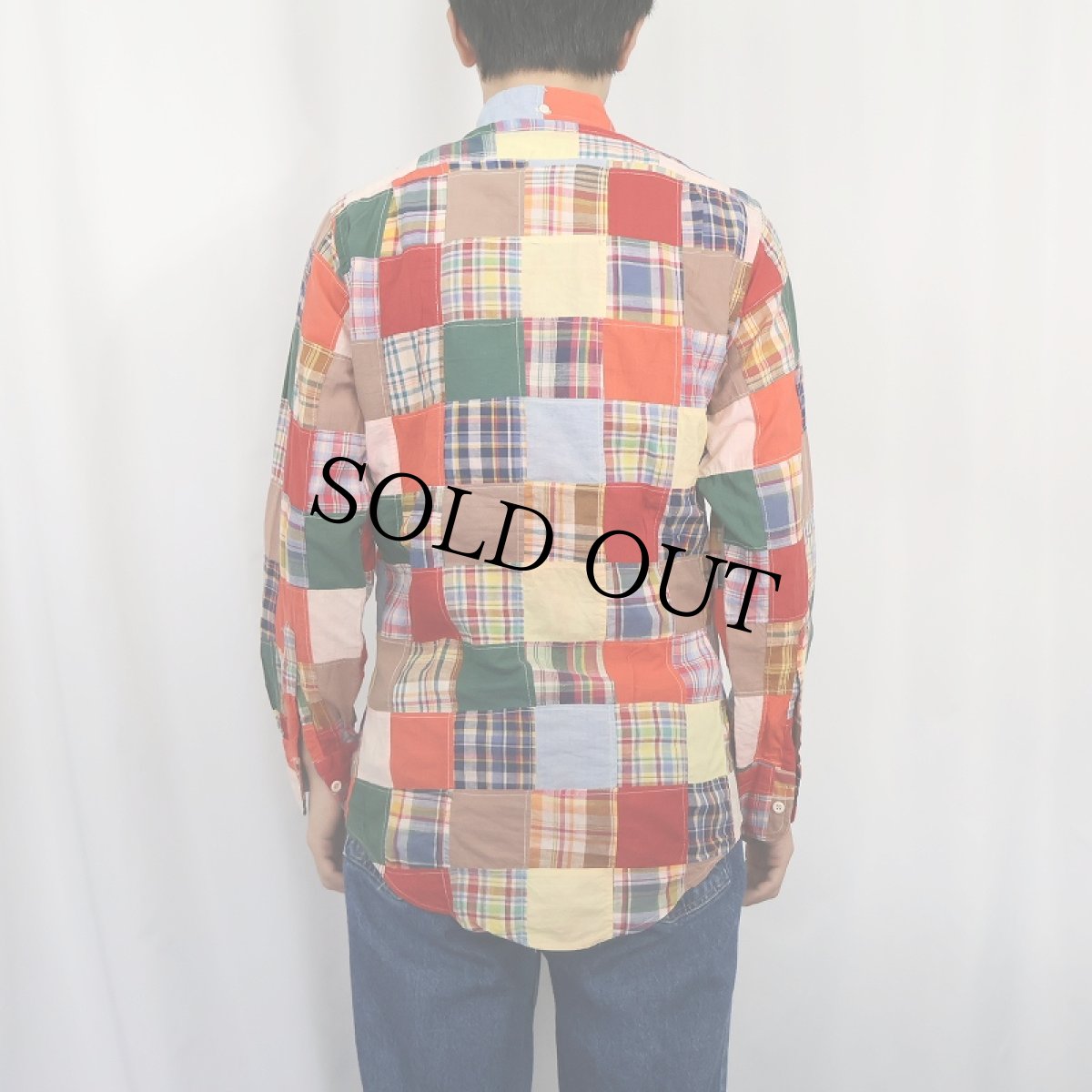 画像3: 【SALE】 70's GANT 3点留め チェック柄 パッチワーク プルオーバーシャツ S (3)