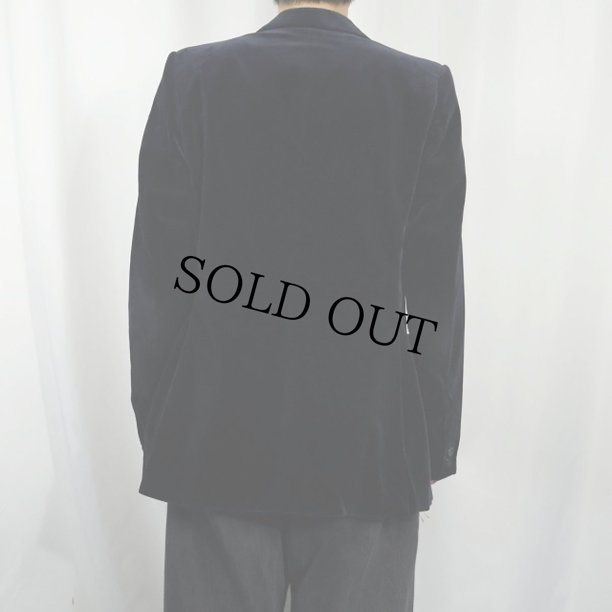画像3: 70〜80's YVES SAINT LAURENT FRANCE製 ベルベットテーラードジャケット NAVY (3)
