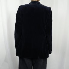 画像3: 70〜80's YVES SAINT LAURENT FRANCE製 ベルベットテーラードジャケット NAVY (3)
