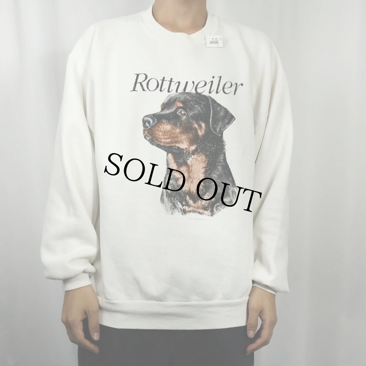 画像2: 90's "Rottweiler" 犬プリントスウェット (2)