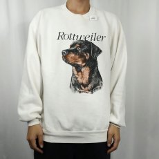 画像2: 90's "Rottweiler" 犬プリントスウェット (2)