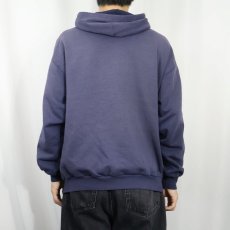 画像3: 90〜2000's JERZEES フェードスウェットジップパーカー NAVY L (3)