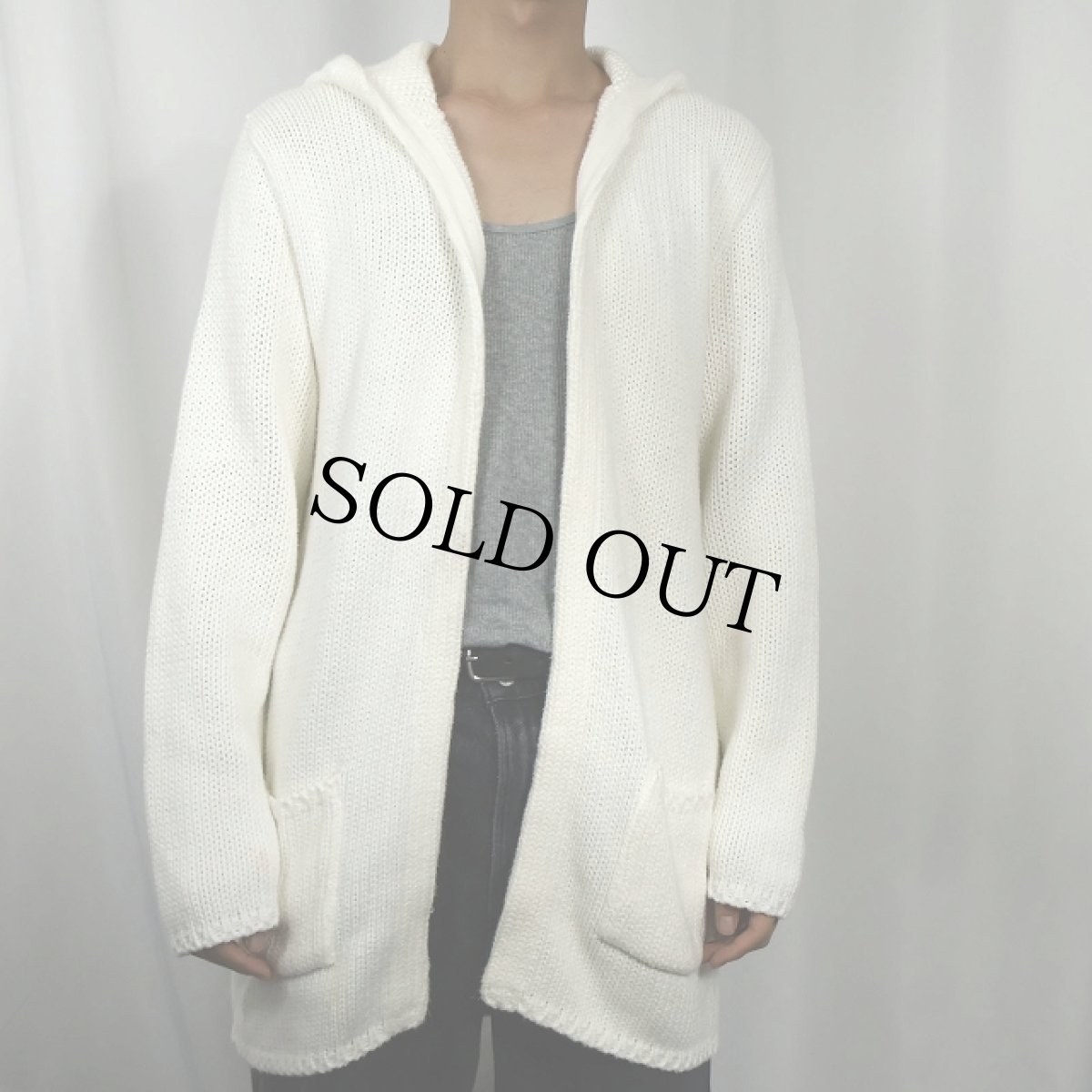 画像2: 【SALE】 80's〜 lauren hansen USA製 コットンニットパーカー M (2)