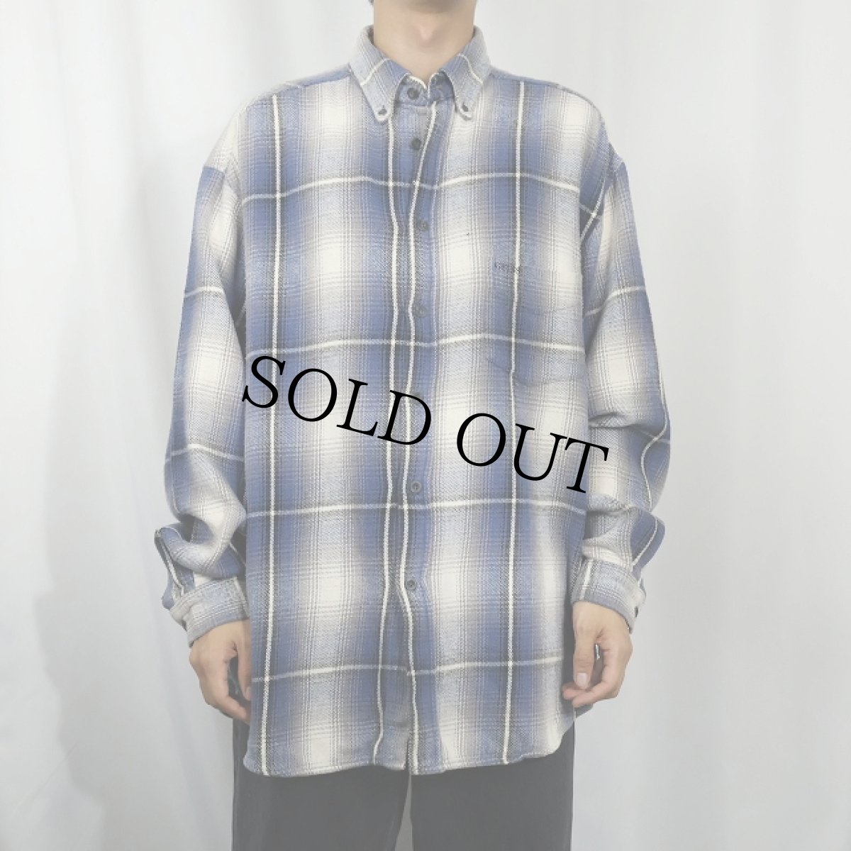 画像2: 90's GUESS JEANS オンブレーチェック柄 ヘビーネルシャツ XL (2)