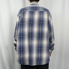 画像3: 90's GUESS JEANS オンブレーチェック柄 ヘビーネルシャツ XL (3)