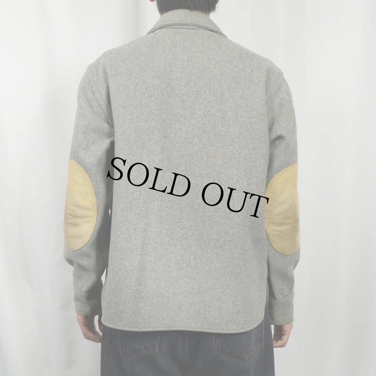 画像3: 60〜70's SHERATON エルボーパッチ付き ウールハンティングシャツ M (3)