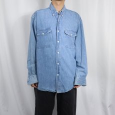 画像2: 90's GAP USA製 デニムボタンダウンシャツ L (2)