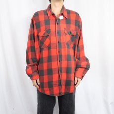 画像2: 90's Prentiss USA製 バッファローチェック柄 ヘビーネルシャツ  (2)