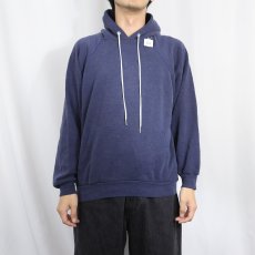 画像3: 80's Hanes USA製 "U.S.NAVY DEEP SEA DIVER" ラグランスウェットフーディー NAVY L (3)