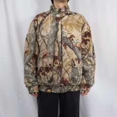 画像2: OUTFITTERS RIDGE リアルツリーカモ柄 キルティングライナー 中綿入りコットンジップジャケット M (2)