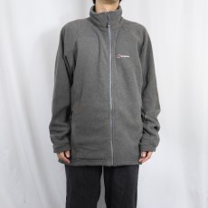 画像2: berghaus ロゴ刺繍 フリースジップジャケット XL (2)