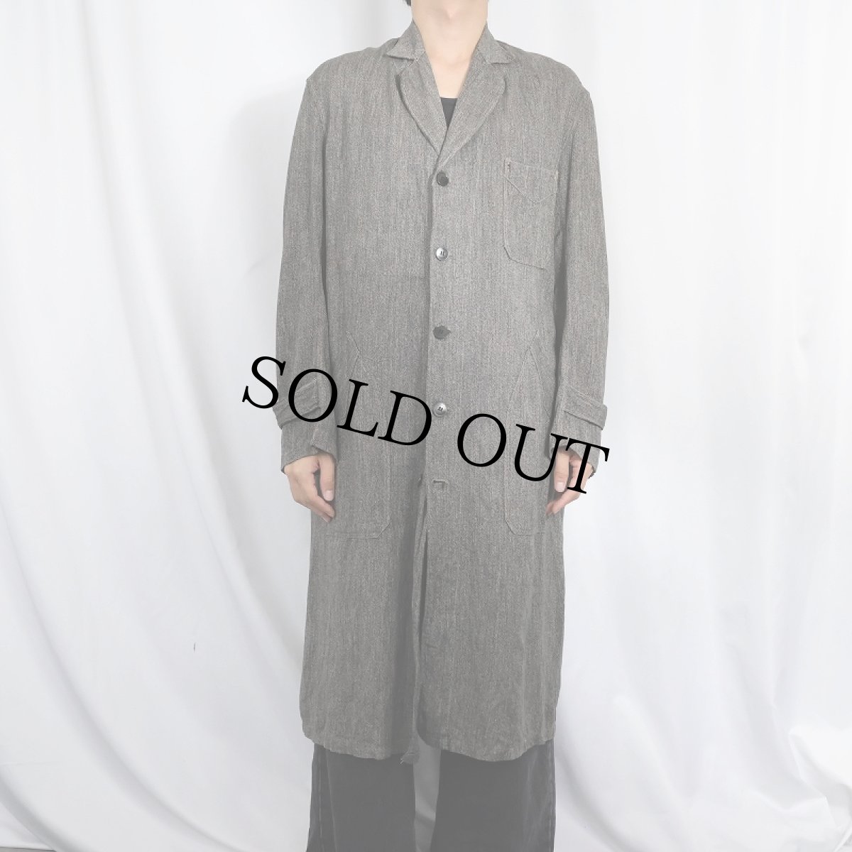 画像2: 50〜60's EURO 黒シャンアトリエコート SIZE48 (2)