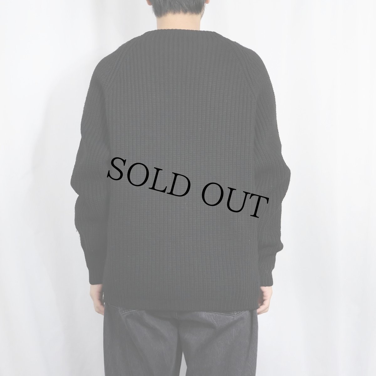 画像3: 60〜70's Bruestle ウールニットセーター BLACK (3)