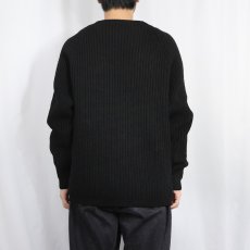 画像3: 60~70's Bruestle ウールニットセーター BLACK (3)