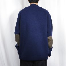 画像3: FILSON エルボーパッチ付き ヘンリーネック ウールニットセーター NAVY L (3)
