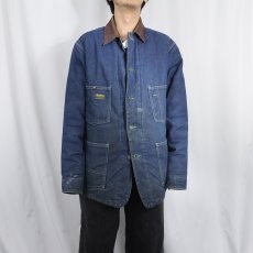 画像2: 80's OSH KOSH USA製 キルティングライナー デニムカバーオール SIZE40 (2)