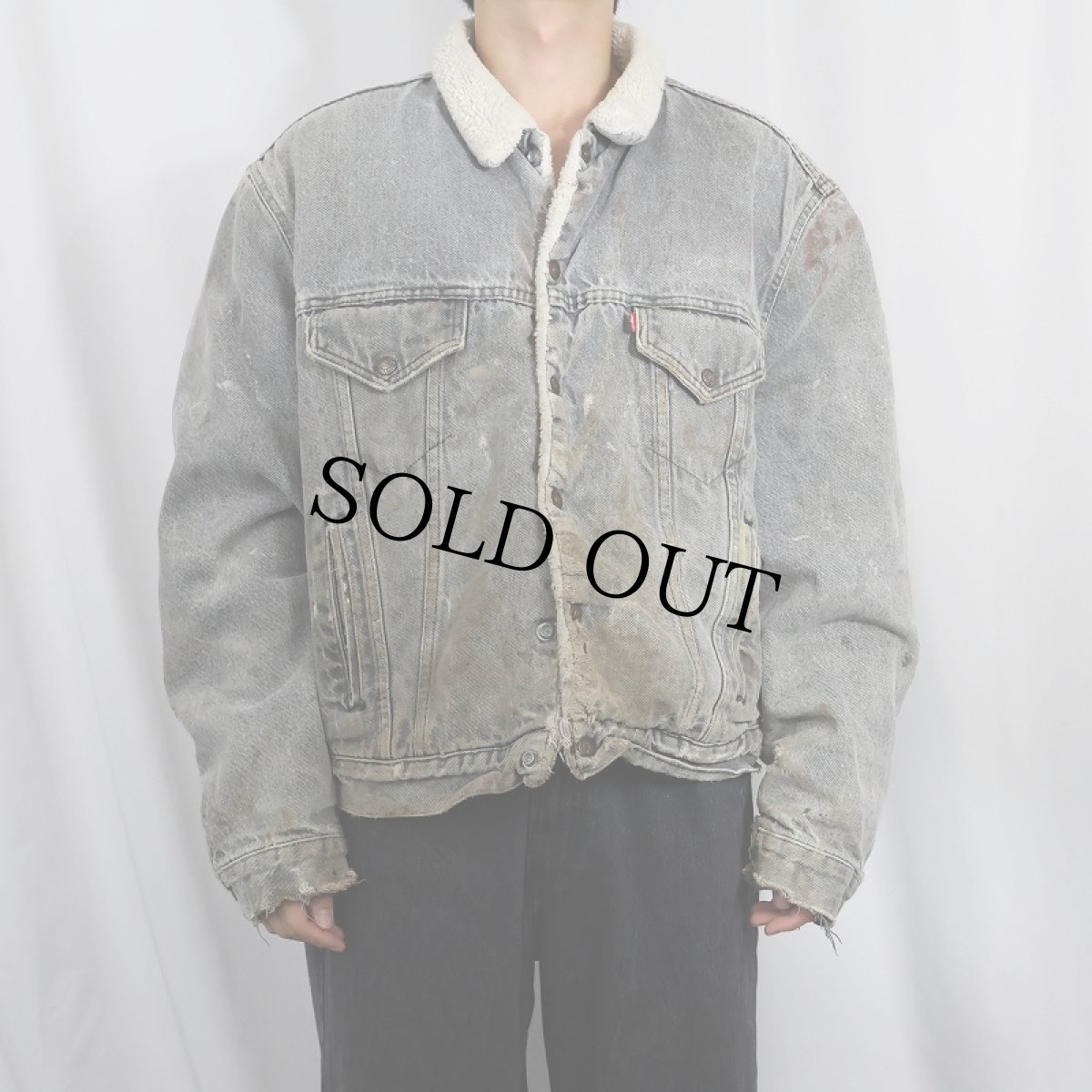 画像2: 80's Levi's 70608 USA製 デニムボアジャケット SIZE50R (2)