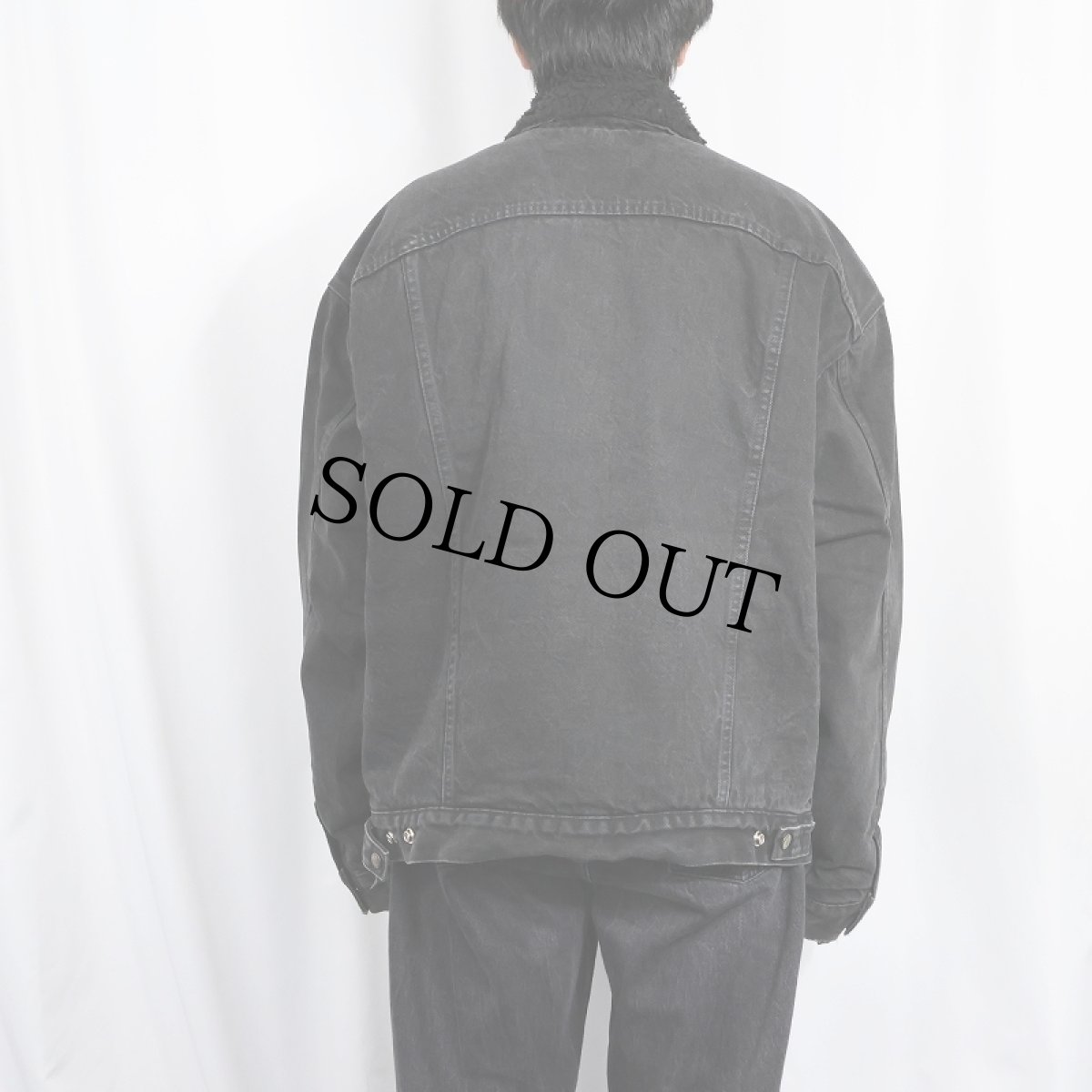 画像3: 90's Levi's 70629 USA製 ブラックデニムボアジャケット XL (3)