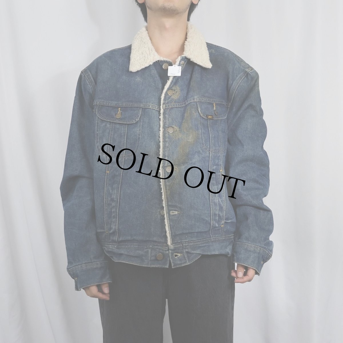 画像2: 70's Lee USA製 "STORM RIDER" デニムボアジャケット SIZE50 (2)