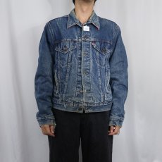 画像2: 80's Levi's 70411 USA製 チェック柄ライナー デニムジャケット L (2)