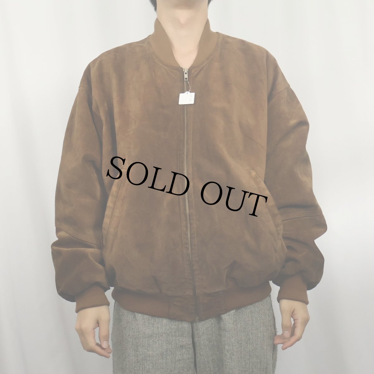 画像2: 80's〜 KUDSAK FRANCE製 チェック柄ライナー スエードレザージャケット L (2)