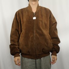 画像2: 80's〜 KUDSAK FRANCE製 チェック柄ライナー スエードレザージャケット L (2)