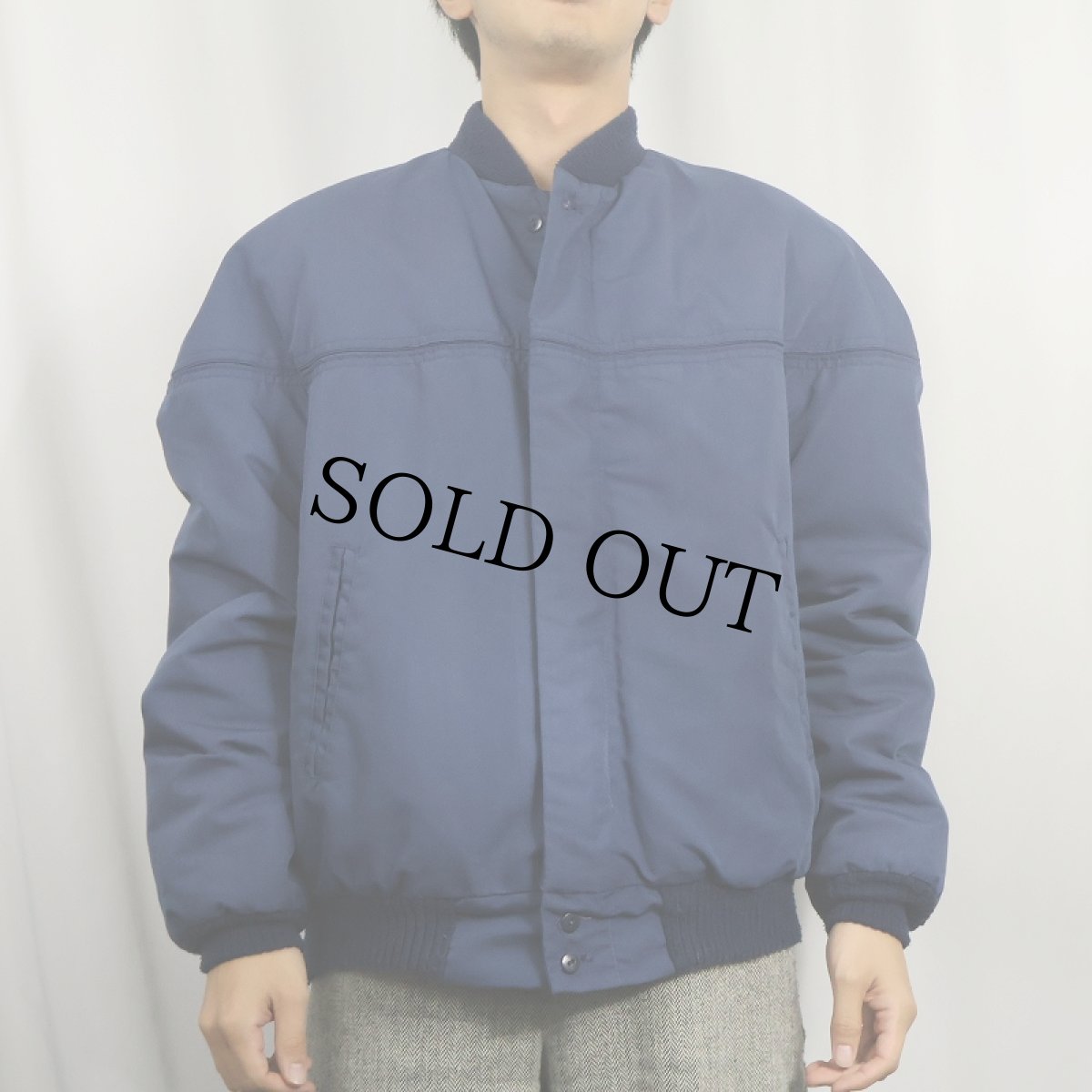 画像2: USA製 キルティングライナー ダービージャケット NAVY XL (2)