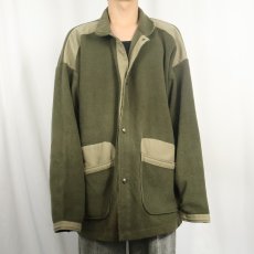 画像2: 切り替えデザイン フリースジャケット XXL (2)