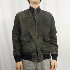 画像4: "A-1 TYPE" スエードレザージャケット BLACK SIZE58 (4)