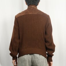 画像3: 80's〜 Chartwell ニット切り替え スエードレザージャケット L (3)