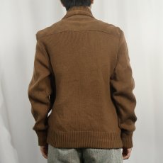 画像3: 80's Repage ニット切り替え スエードレザージャケット L (3)