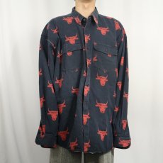 画像2: 90's〜 SOULEIADO FRANCE製 闘牛柄 コットンシャツ BLACK SIZE6 (2)