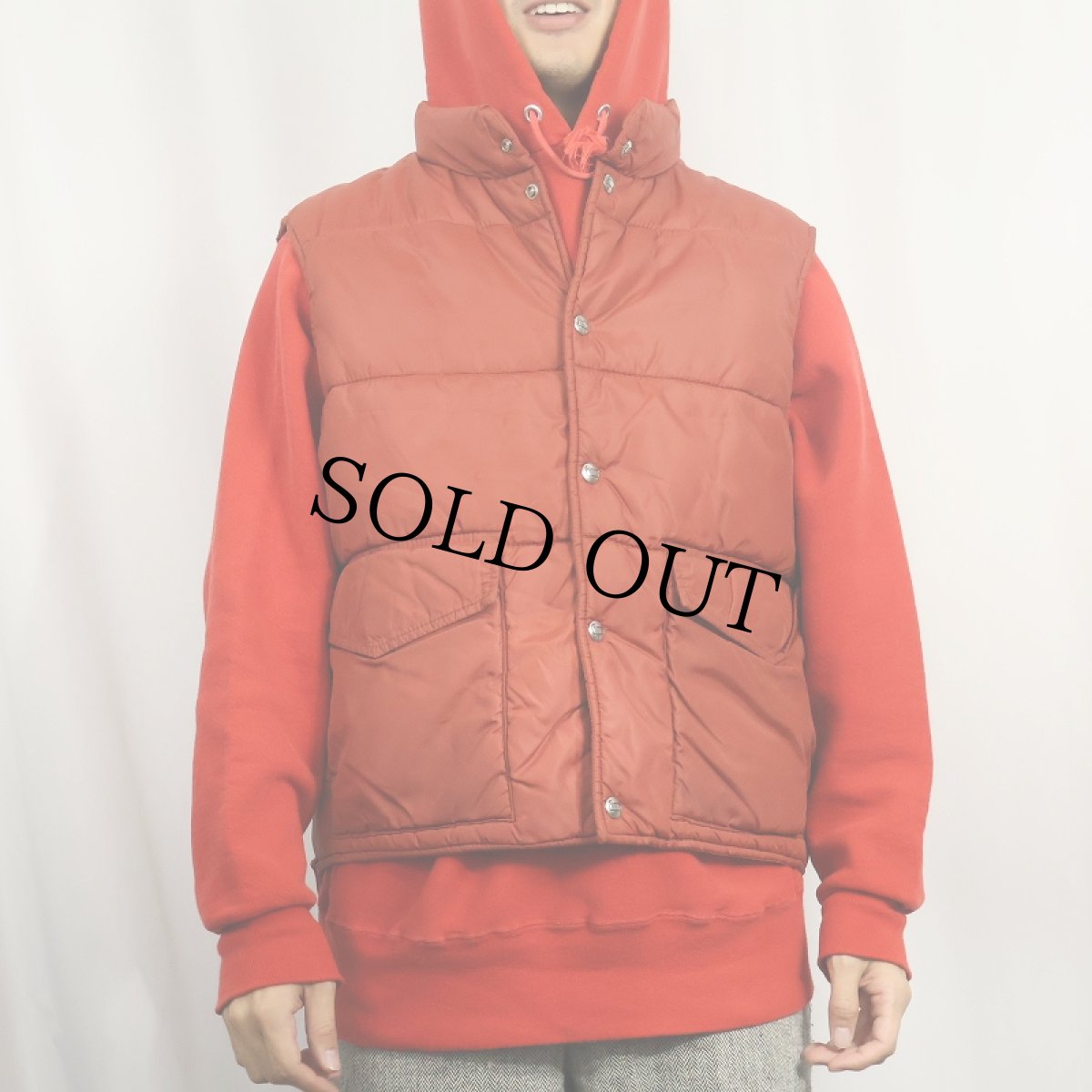 画像2: 80's Woolrich ナイロンダウンベスト L (2)