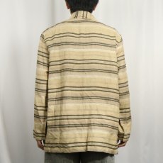 画像3: CHICO'S DESIGN マルチボーダー柄 シルクシャツジャケット SIZE1 (3)