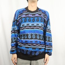 画像2: 80's Fotrama ネイティブ柄 アルパカウールニットセーター (2)