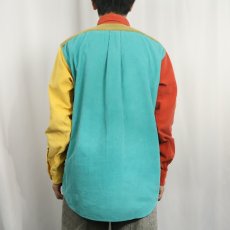 画像4: 90's J.CREW クレイジーパターン コーデュロイボタンダウンシャツ M (4)