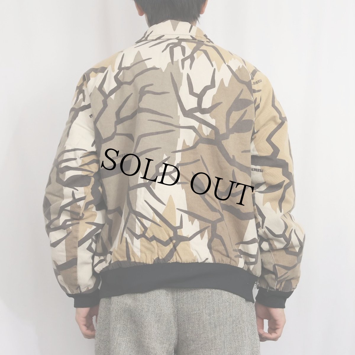 画像3: 90's PREDATOR CAMOUFLAGE USA製 プレデターカモ柄 キルティングライナー コットンジャケット L (3)