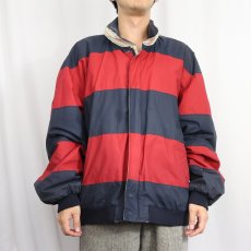 画像2: 90's〜 Brooks Brothers ボーダー柄 裏フリース コットンスイングトップ XL (2)