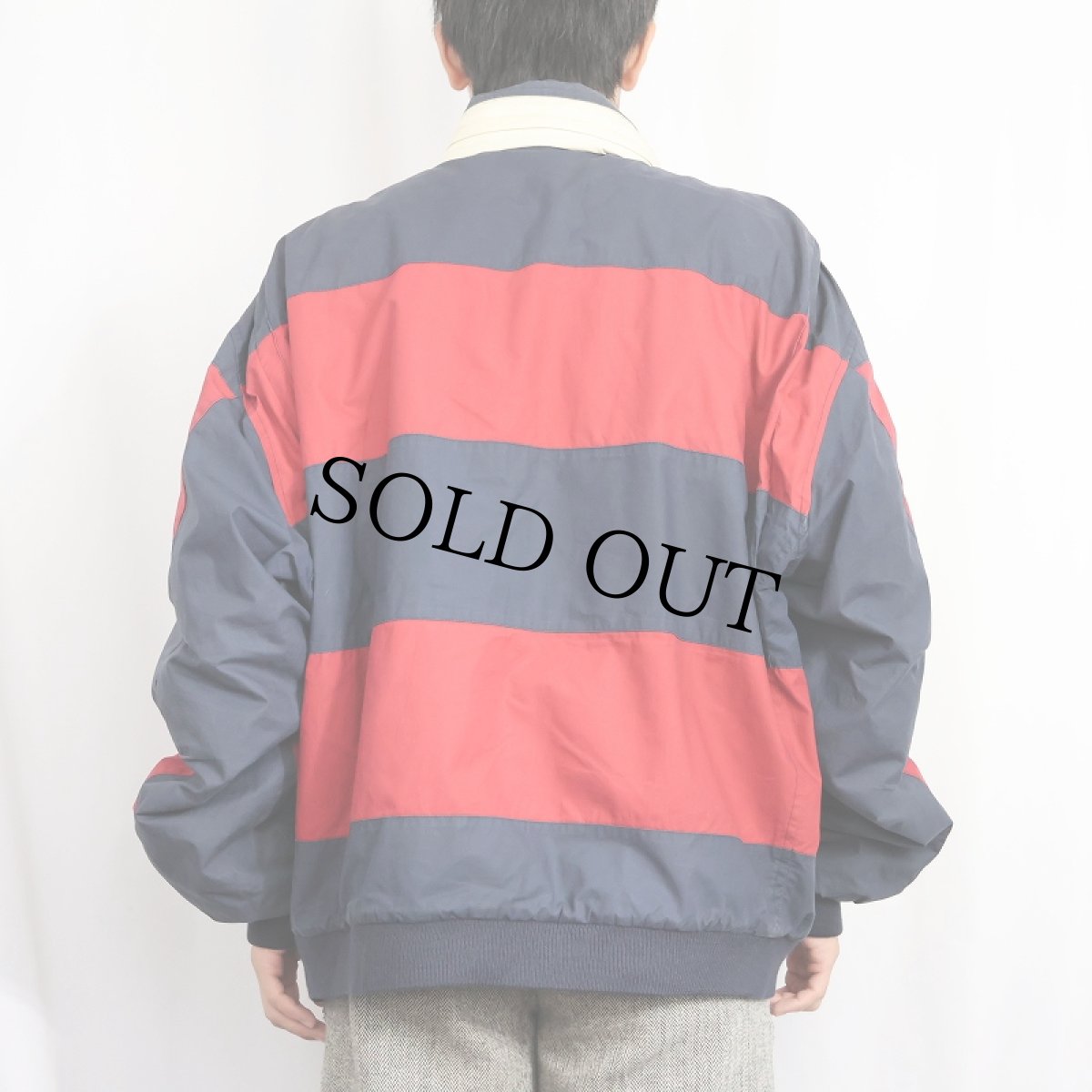 画像3: 90's〜 Brooks Brothers ボーダー柄 裏フリース コットンスイングトップ XL (3)